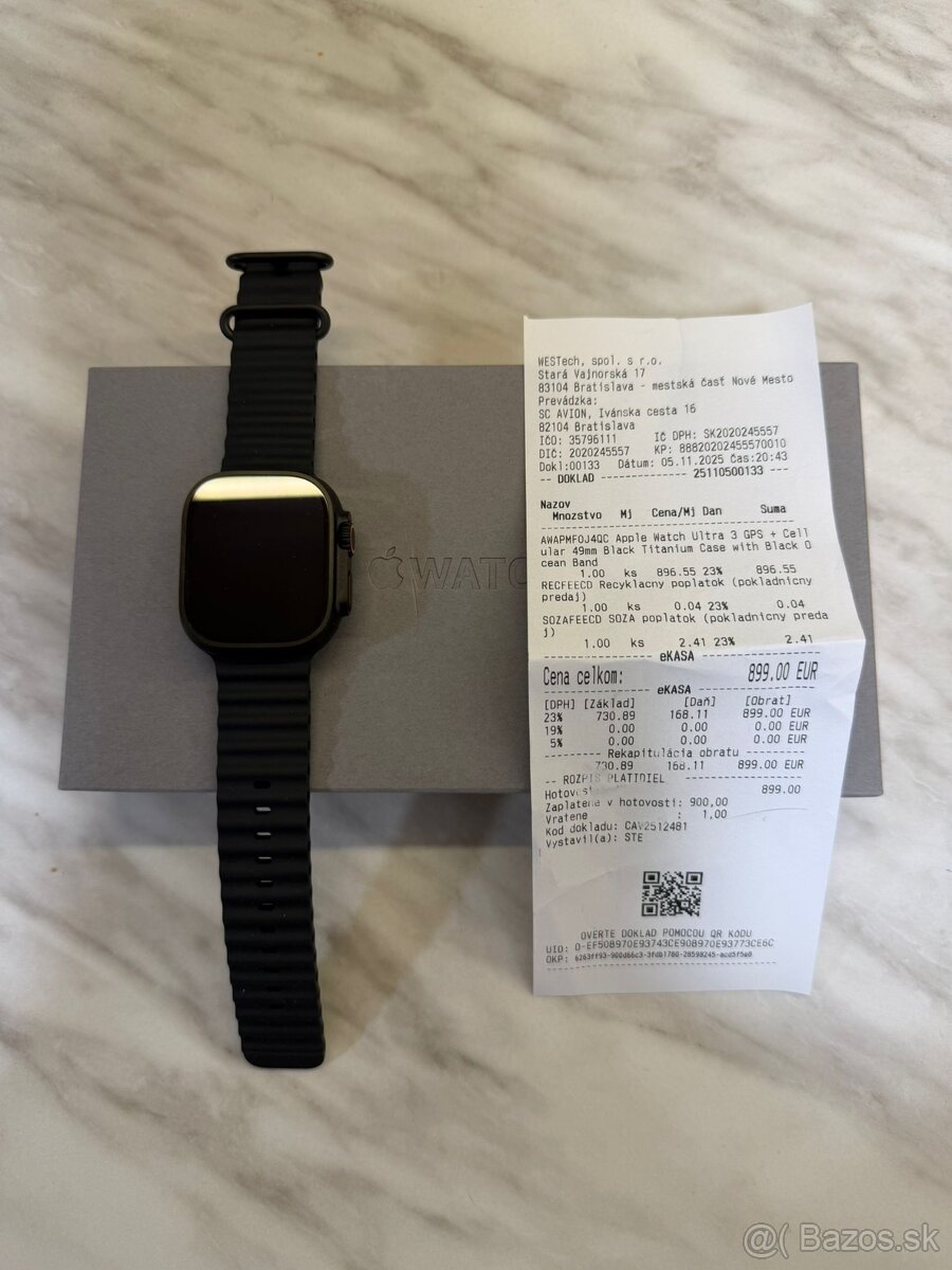 Apple Watch Ultra 3 (49 mm, GPS + Cellular) – TOP stav