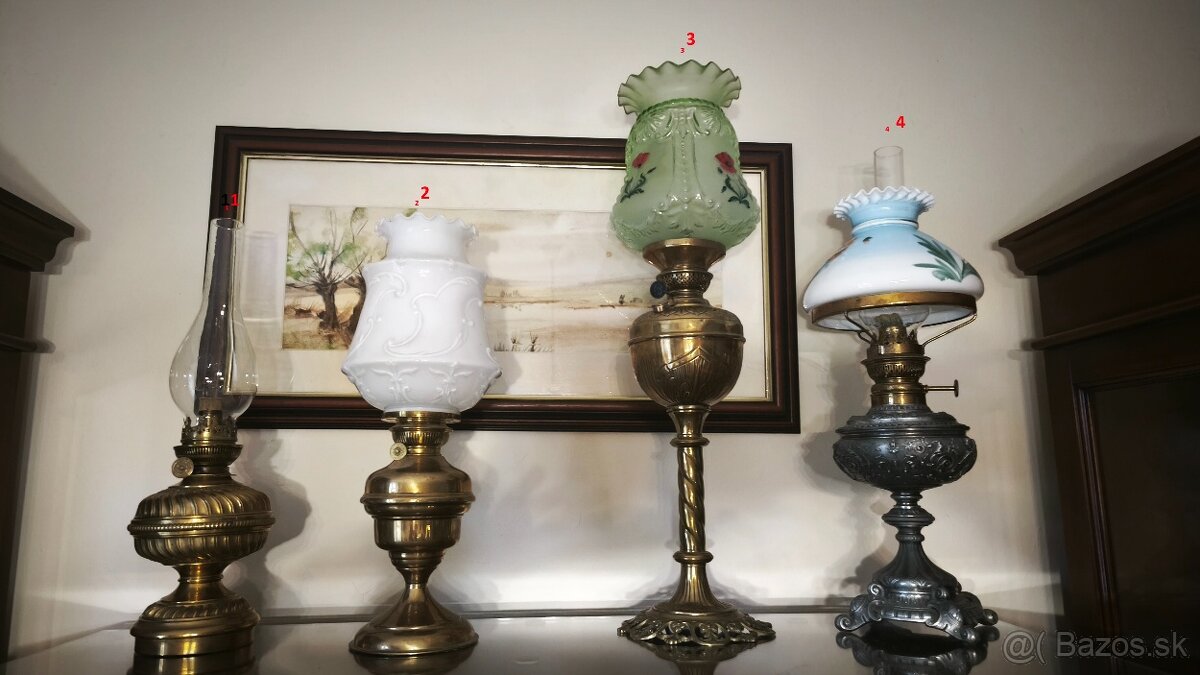 Starožitné petrolejové lampy