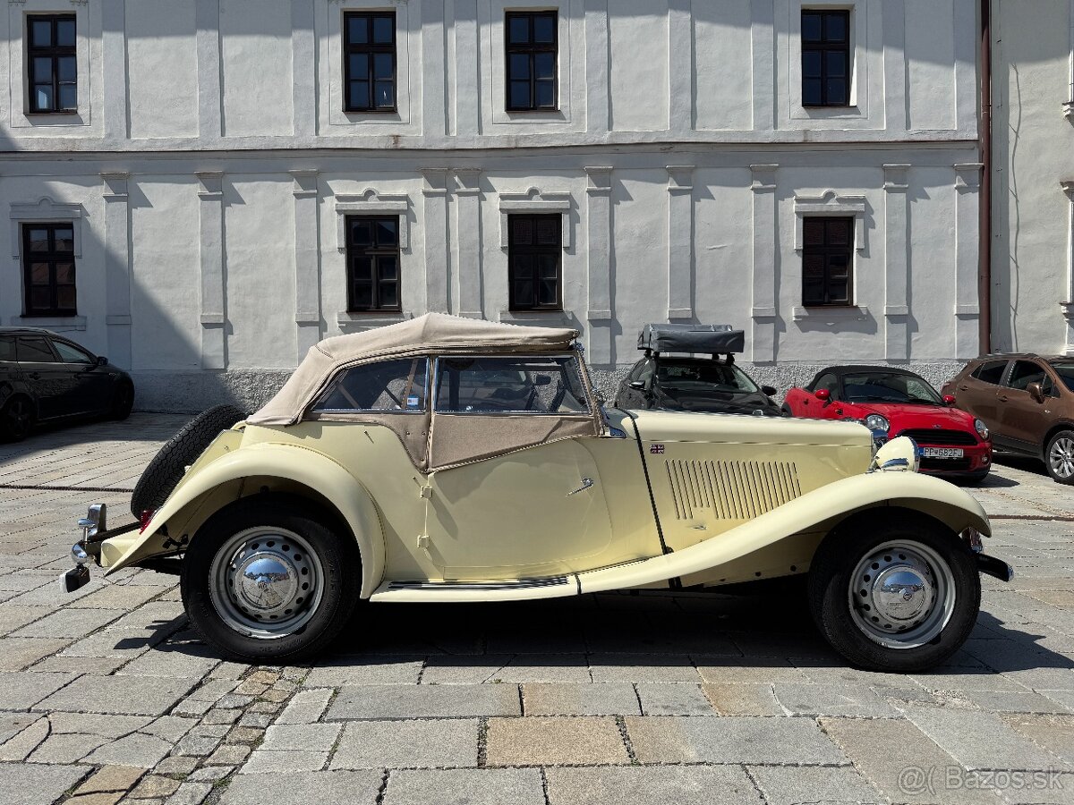 Veterán MG TD – originál z 1952, výborný stav, biele ŠPZ