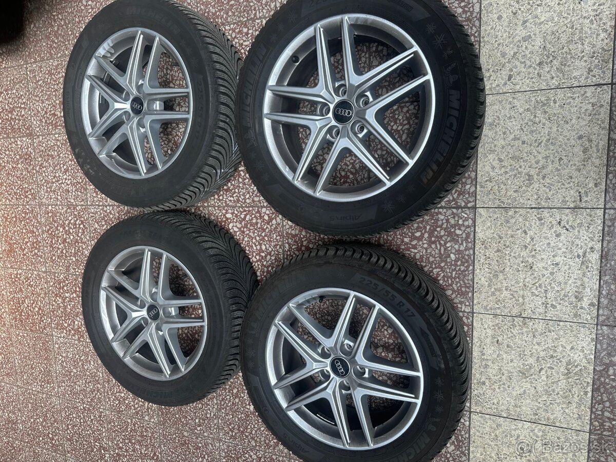 Predám komplet Audi sadu zimných pneu na diskoch 225x55 R17