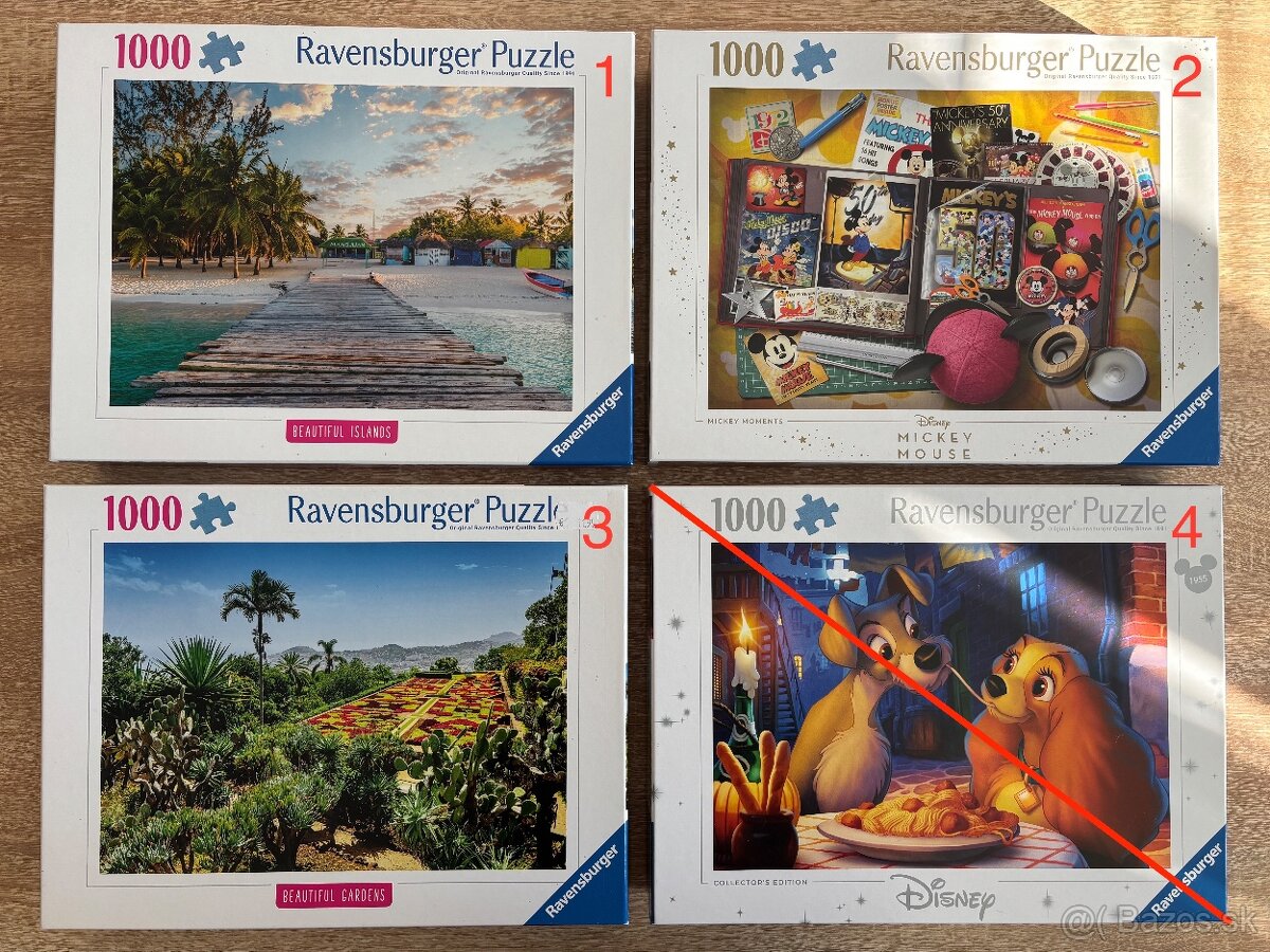 predám puzzle 1000ks rôzne