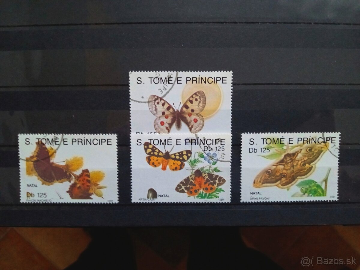 Poštové známky č.546 - Sv. Tomáš a Princov ostrov - motýle