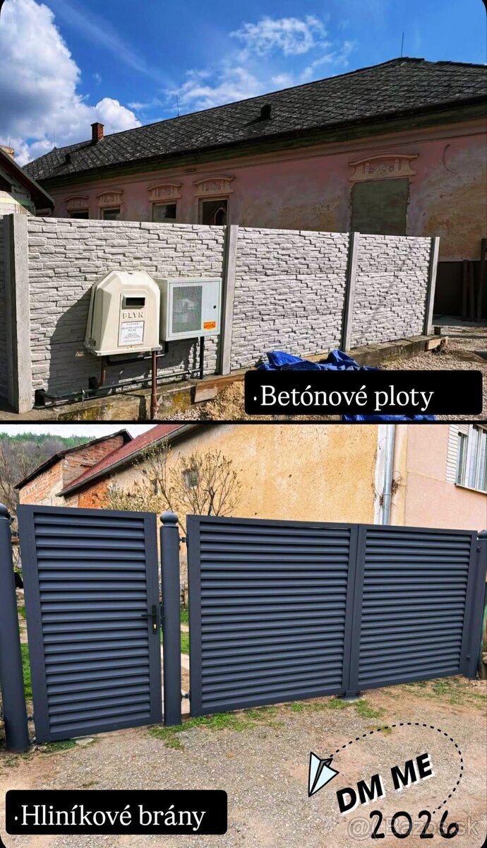 Betónové ploty - Hliníkové brány