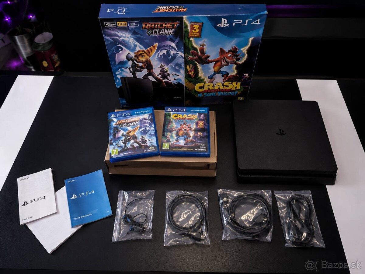 PS4 Slim 500GB + 1 ovládač + 7 hier