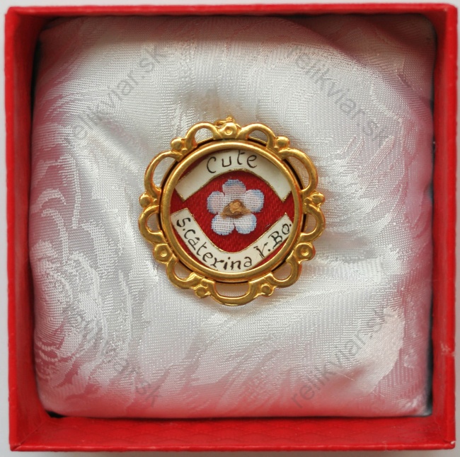 Relikviár z 20. stor s relikviou Svätá Katarína z Bologne