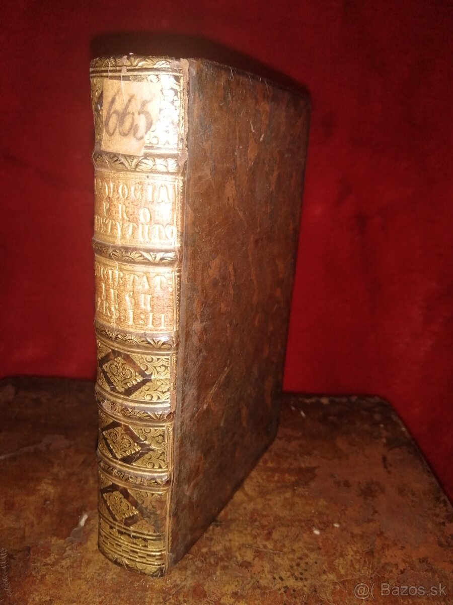 2 knihy v 1 knihe z. r. 1765 Kožená vazba