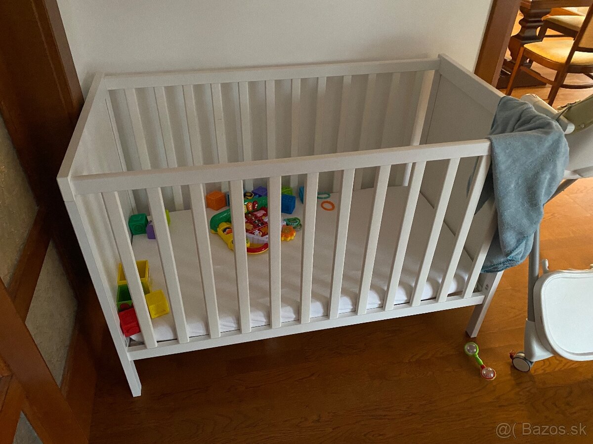 Detská postielka biela Ikea Sundvik a matrac60x120