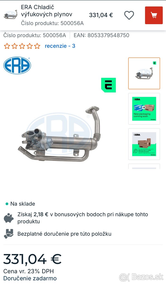 EGR ventil , chladic vyfukovch plynov ERA 500056A VW Group