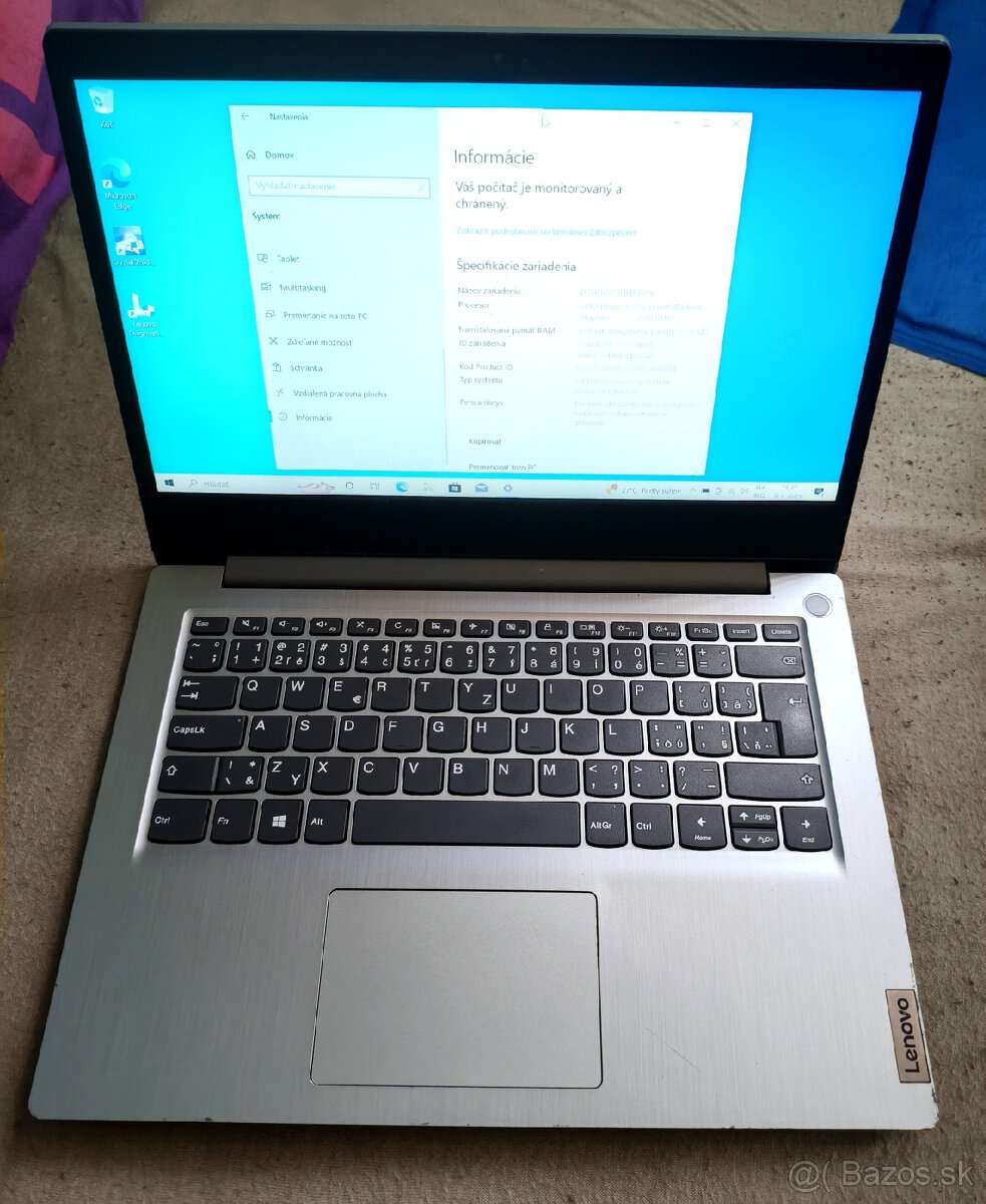 Predám notebook Lenovo Ryzen 3