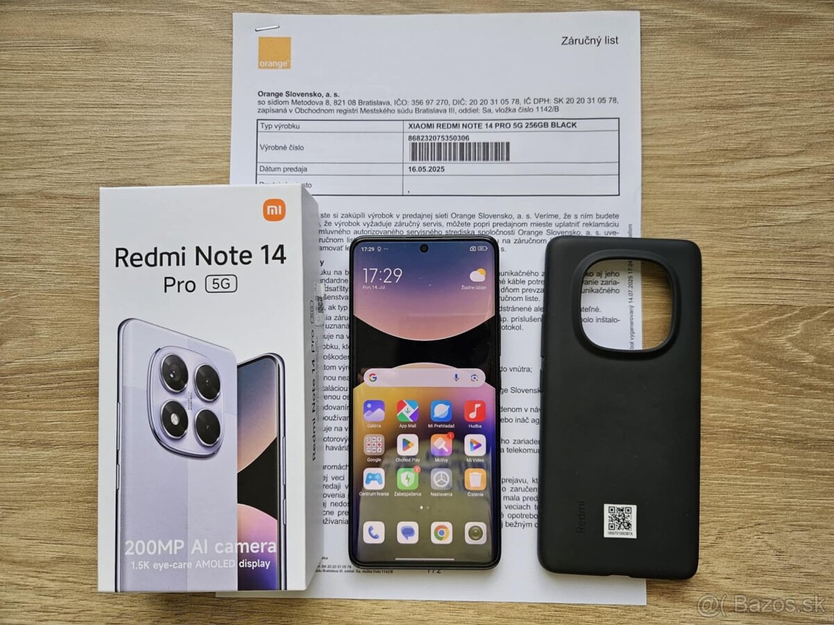 Xiaomi Redmi Note 14 Pro 5G 8GB/256GB,cierny,top stav,zaruka