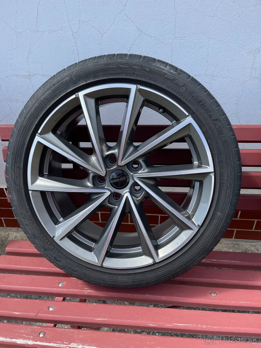 4x letné pneumatiky 225/45 ZR 18 95 W, 4x disky 8x18"