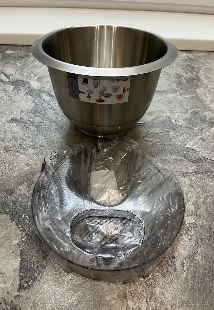 Nerezová misa na miešanie a kryt Bosch MUZ5ER2 Nová mum 5