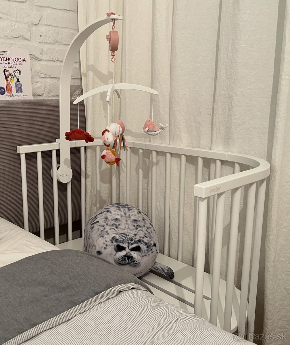 Detská postielka k posteli BOXSPRING biela + príslušenstvo