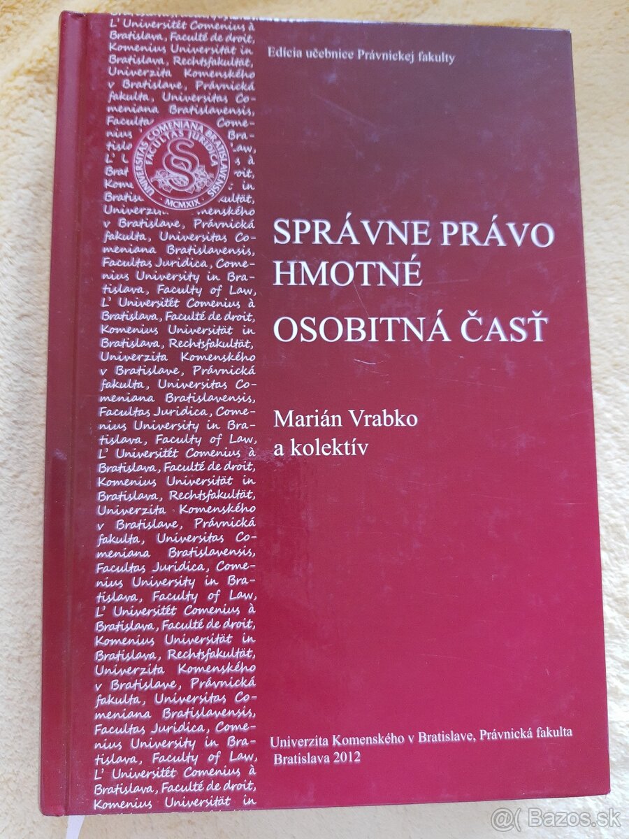Marián Vrabko a kol. Správne právo hmotné osobitna časť