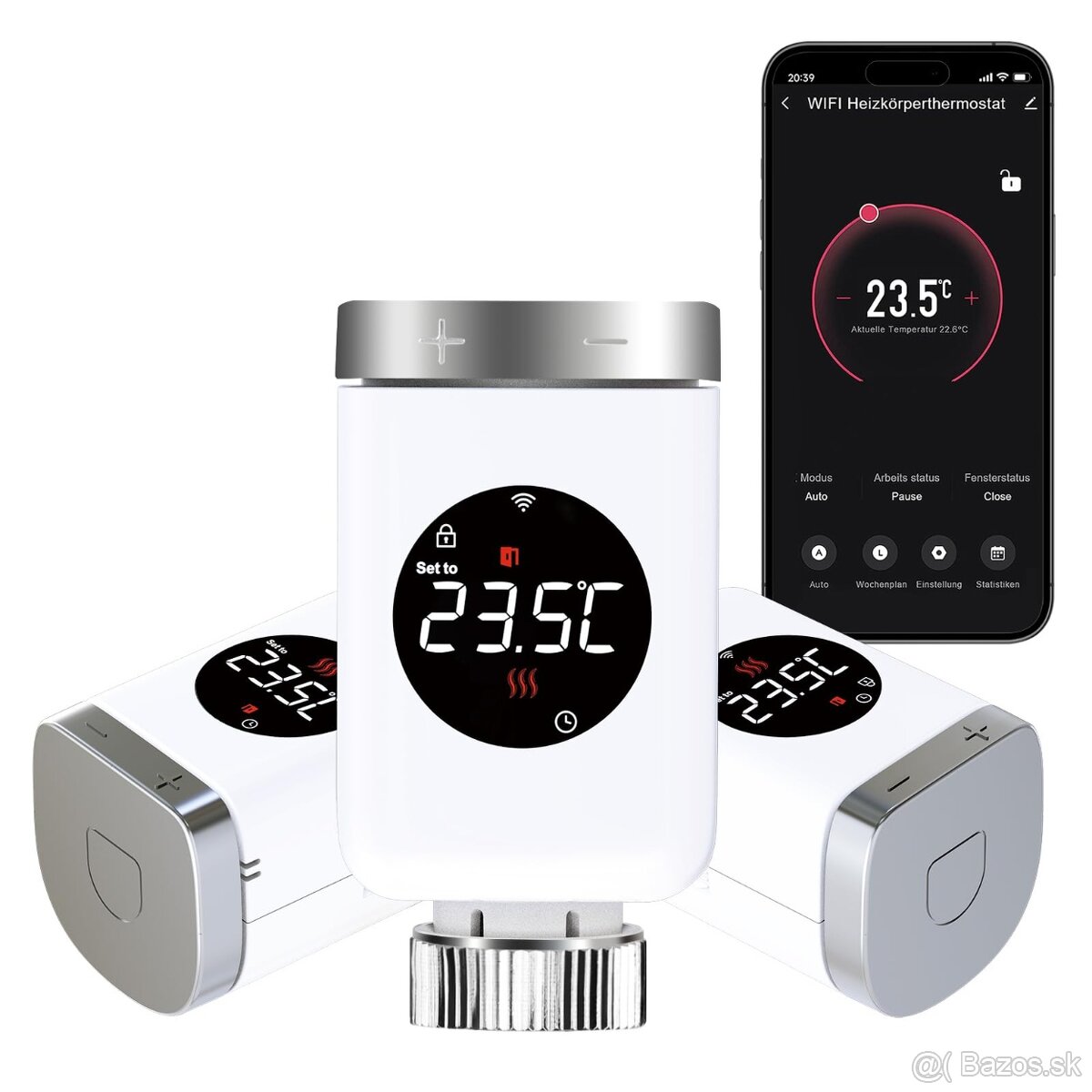 SALCAR Smart Home Radiator Thermostat TRV801W Sada 3 WiFi te