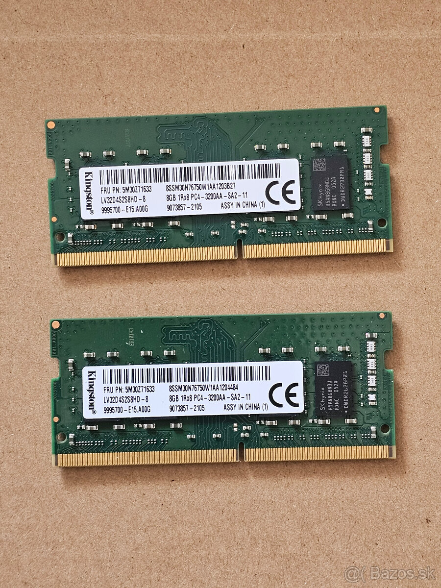 8GB SODIMM DDR4 Ram 3200MHz Kingston 2x