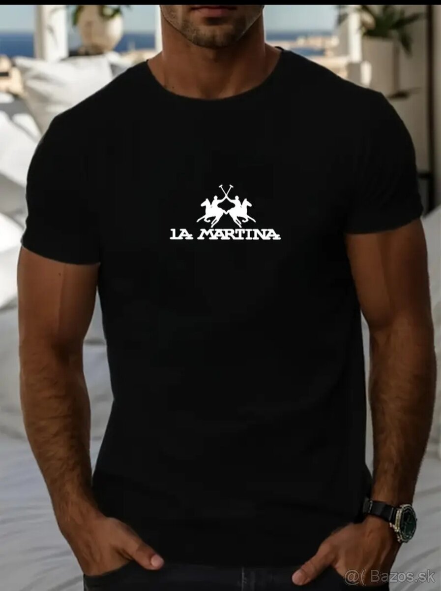 Tričko La Martina čierne veľkosť L