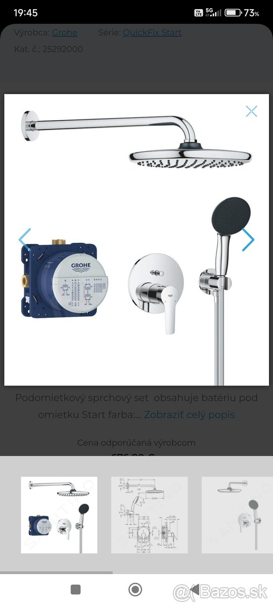Sprchový set GROHE, úplne nový v krabici