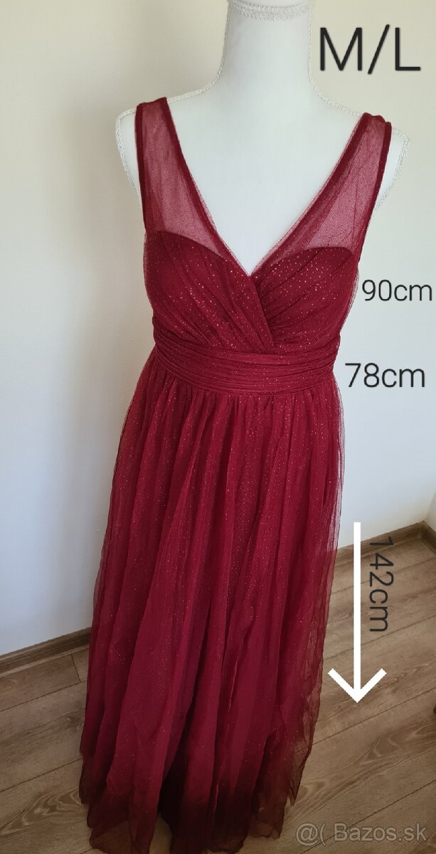 Tmavočervene šaty L