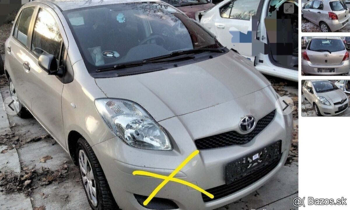 Toyota Yaris 1.3 VVTI 2011 predám DVERE, MOTOR 1NR-FE, PIATE