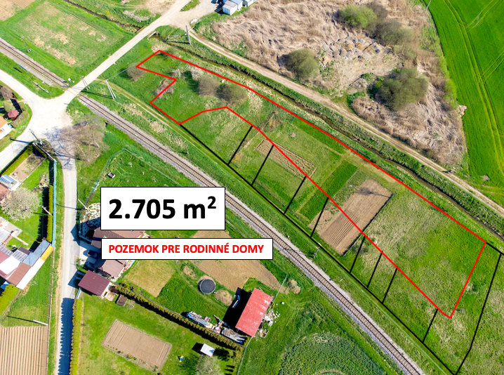 Spišské Vlachy 2.700 m2 pozemok na výstavbu RD