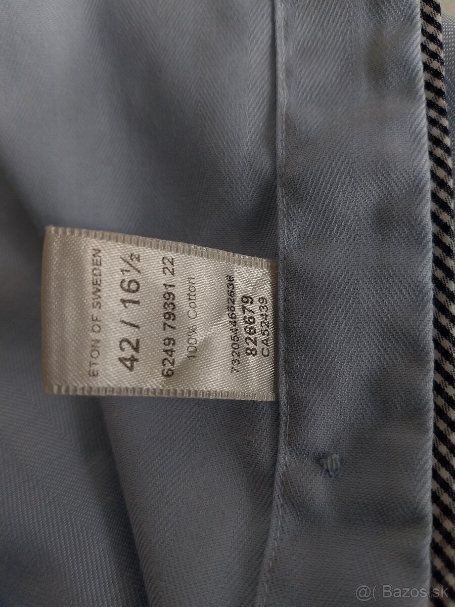 Eton bledomodra pánska košeľa 42