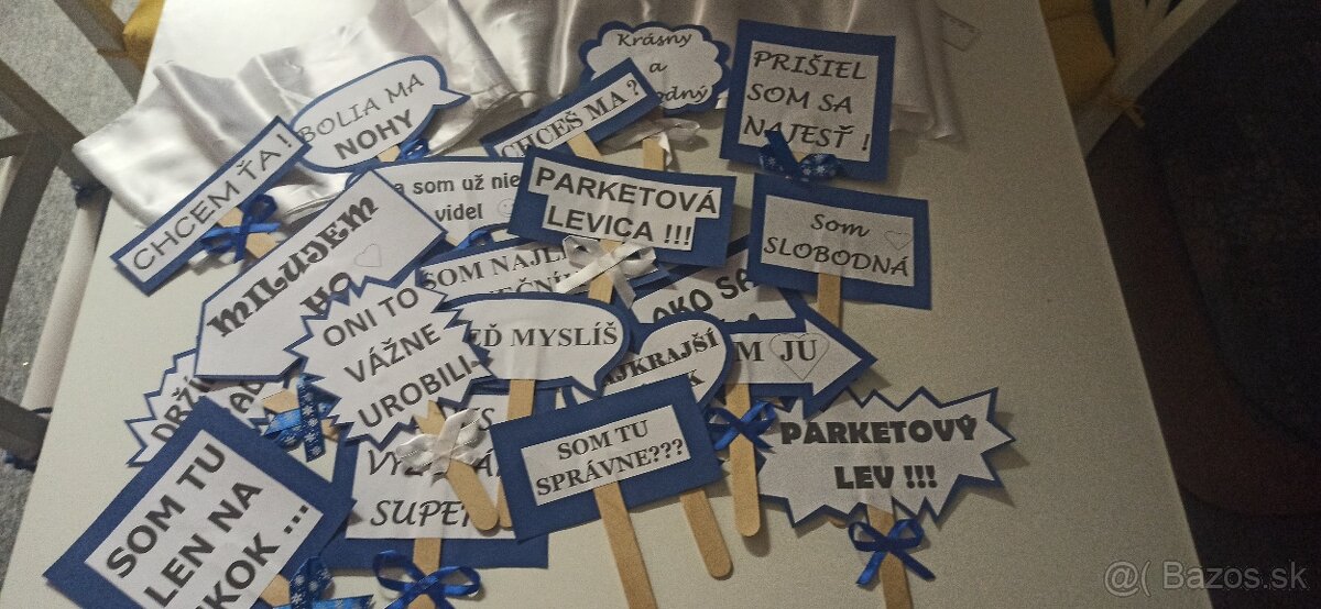 Fotorekvizity modrá - svadba