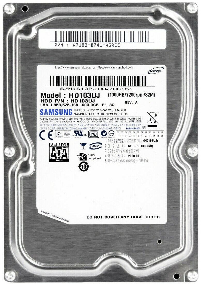 HDD Samsung 1TB model 103UJ