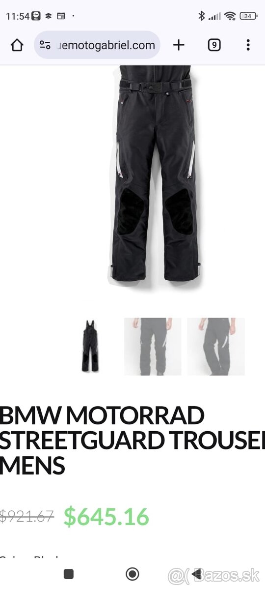Predám nohavice BMW Streetguard