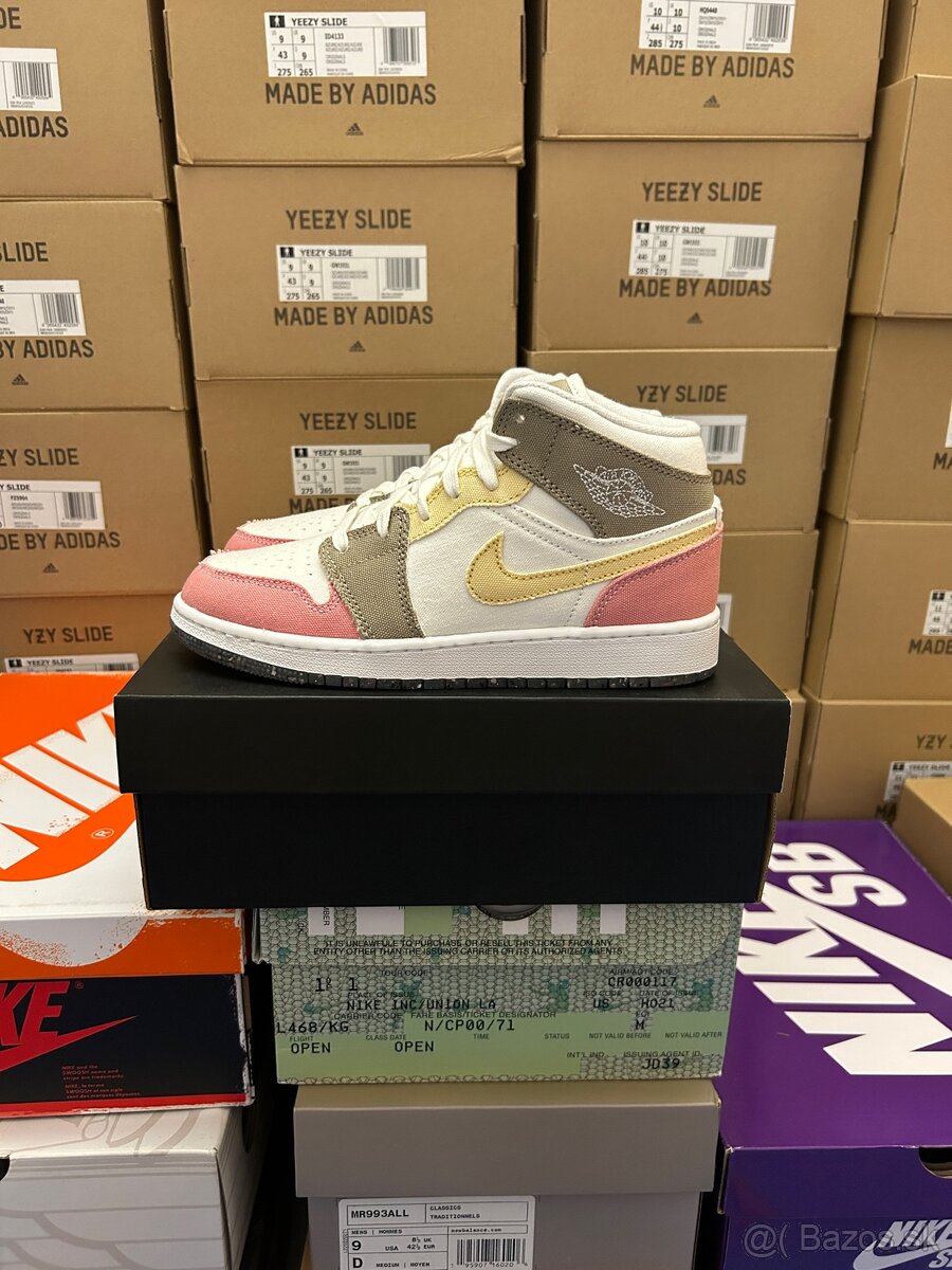 Nike Air Jordan 1 Mid SE Pink Tan, 36