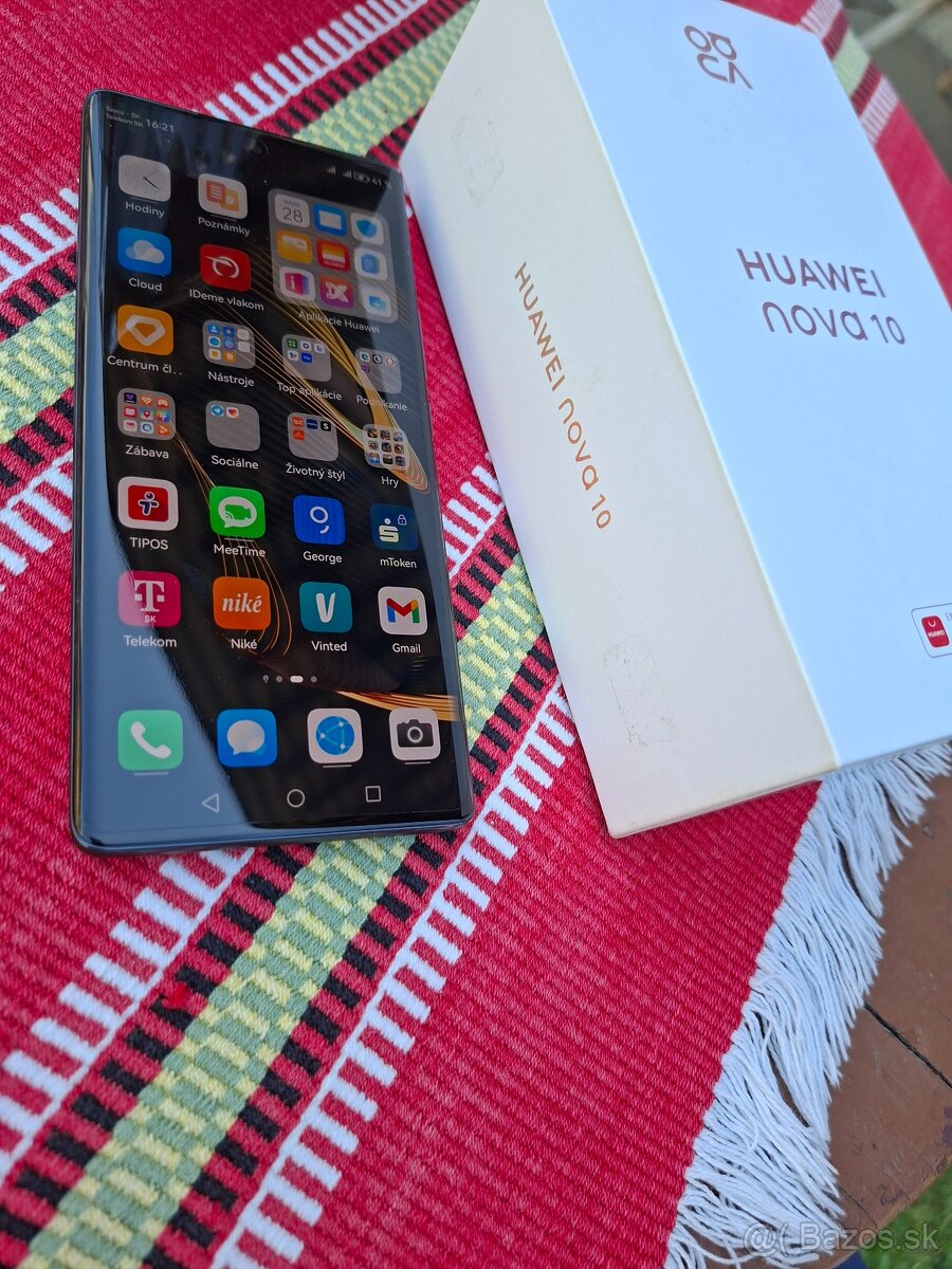 Huawei nova 10 duos čierny v top stave komplet balenie nabíj