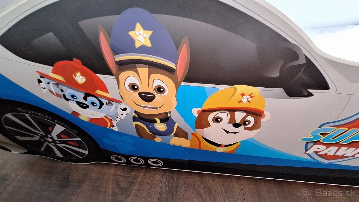 Detská posteľ auto labková patrola paw patrol