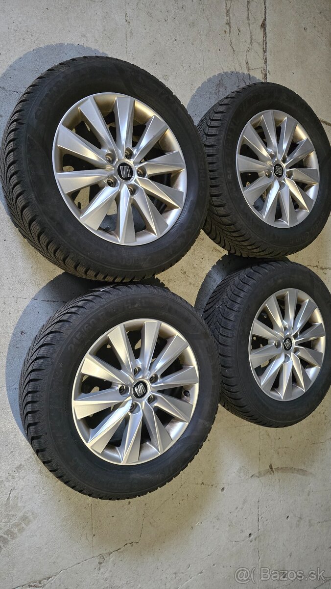 Predam Original elektrony Seat 5x112 R16 a zimne gumy