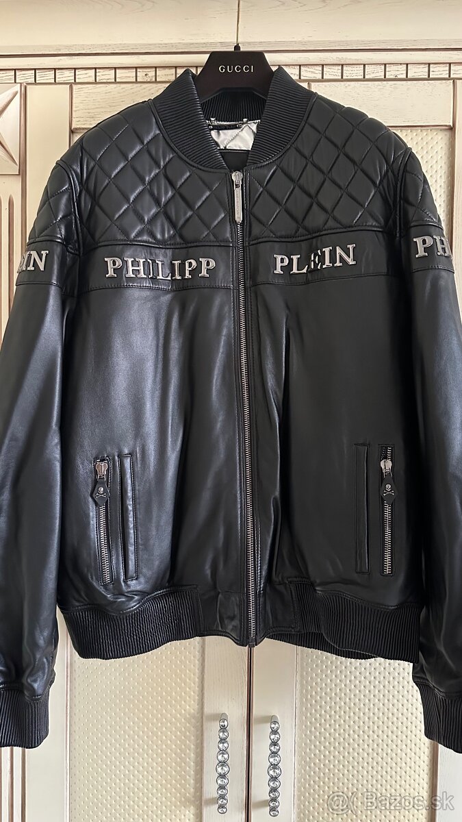 Pánska zimná kožená bunda Philipp Plein