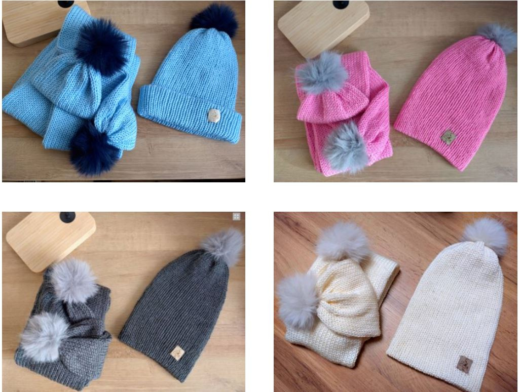 štrikovaná súprava čiapka a šál