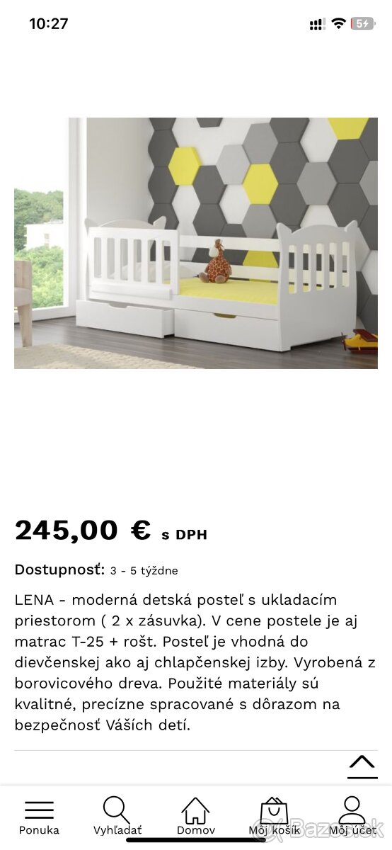 Detská posteľ 160 cm