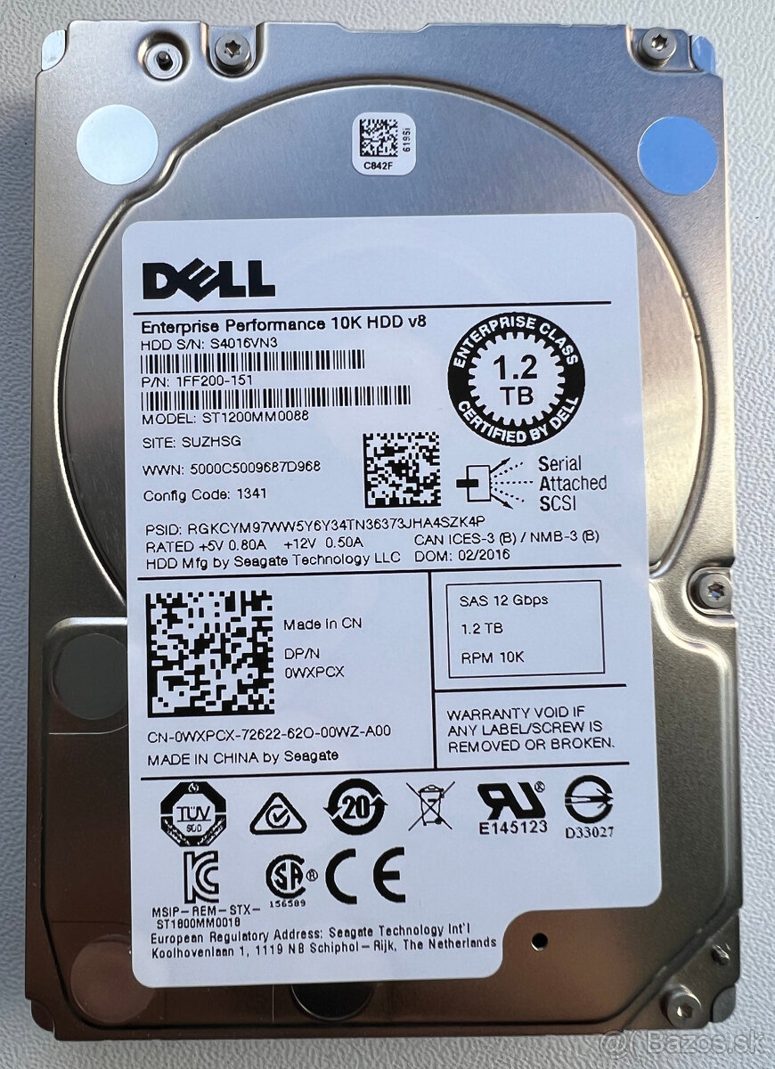1.2 TB SEAGATE 2,5" SAS HDD (Server storage)