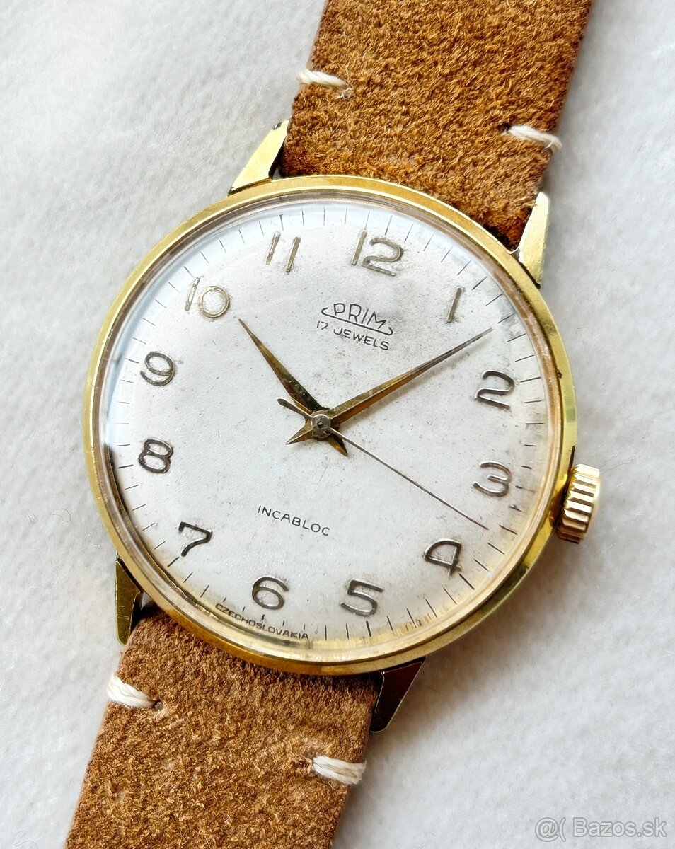 Československé mechanické vintage retro hodinky PRIM Elegant