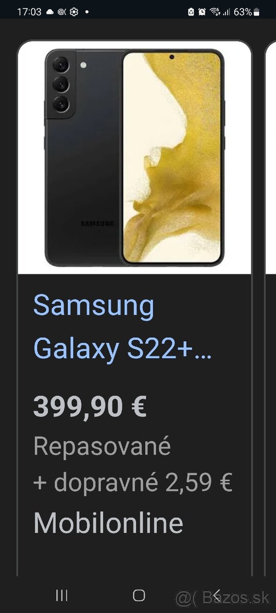 Predam samsung s22+ ,top stav