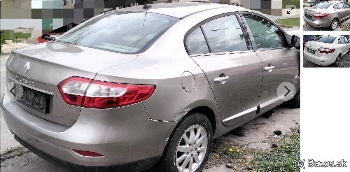 Renault Fluence 1.5 dCi 2012 predám MOTOR K9KG8, DVERE, TRYS