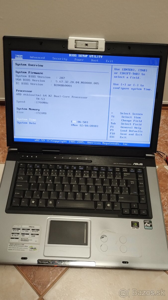 Predám notebook Asus F5N