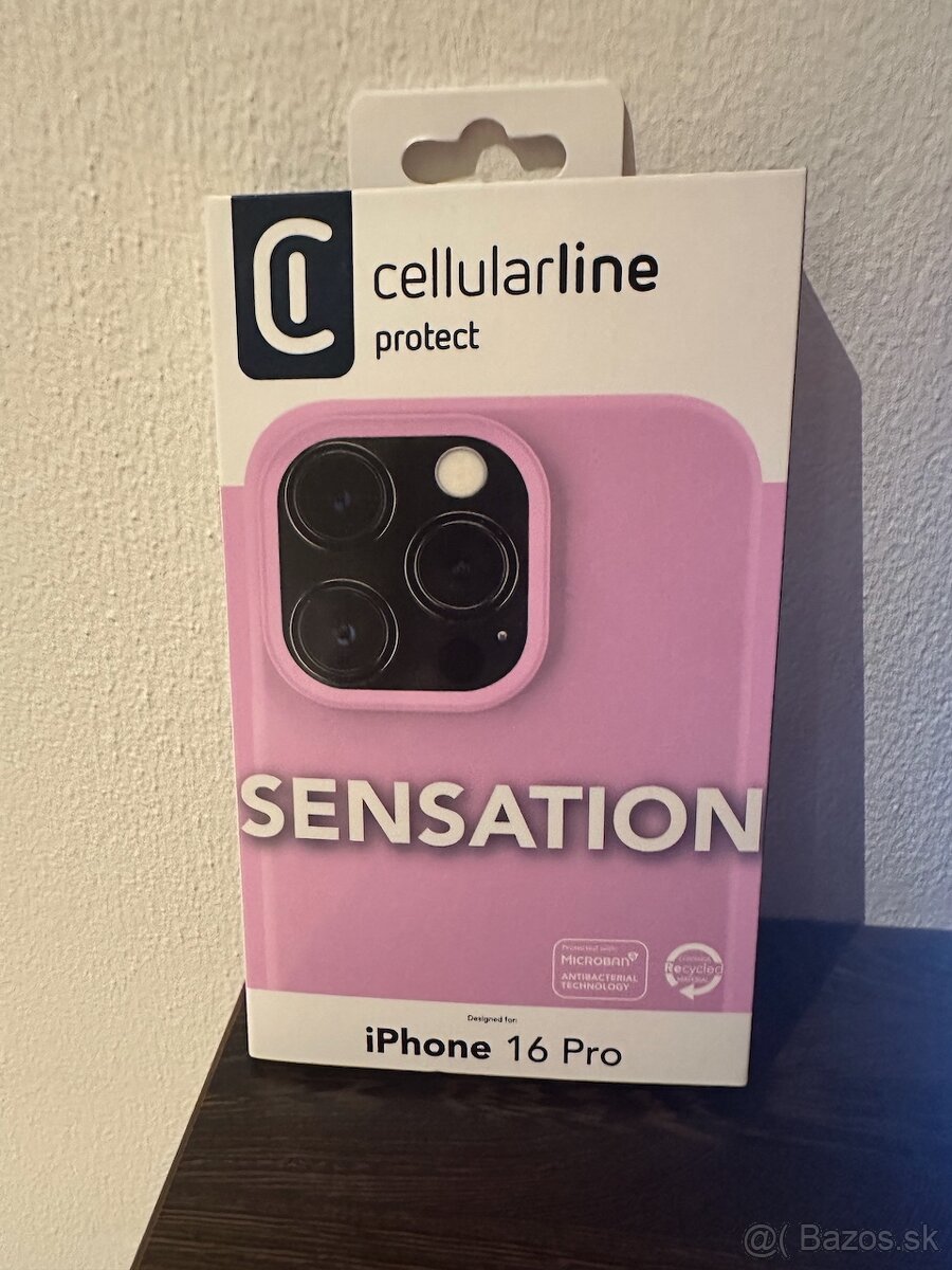 Predam Cellularline Sensation pre Apple iPhone 16 Pro ružovy