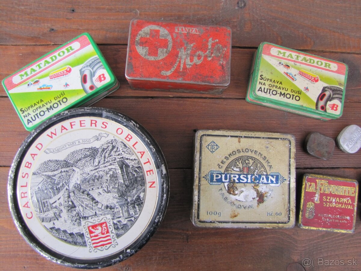 Staré plechové krabičky