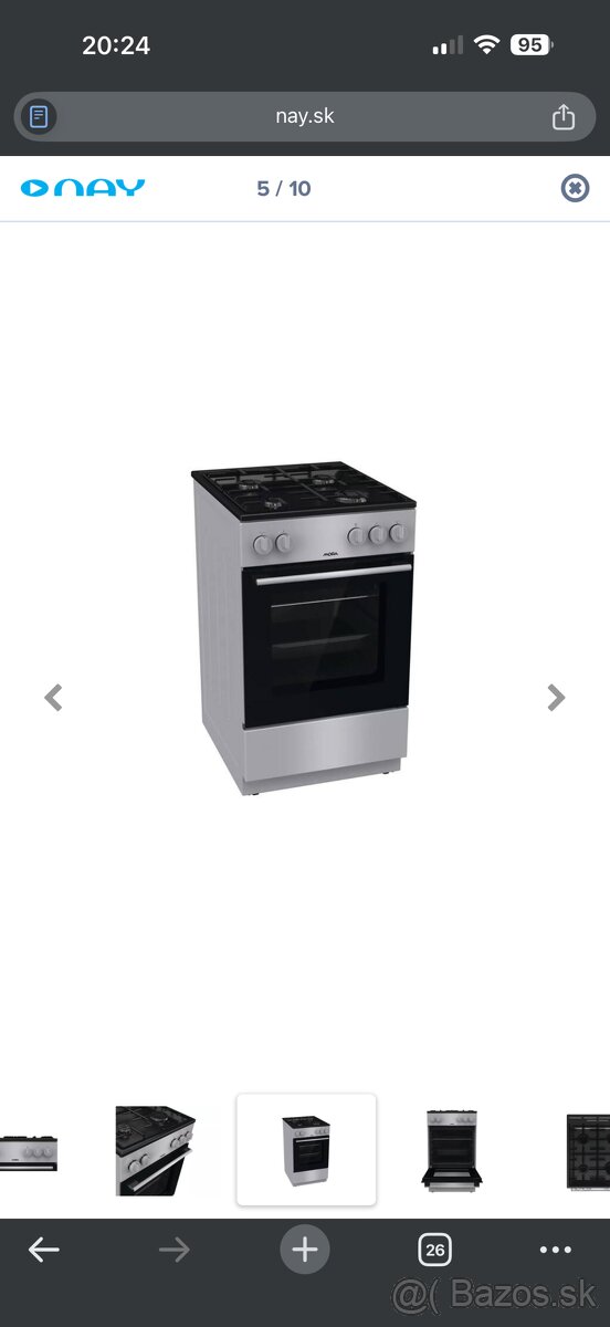 Predám plynový sporák s elektrickou rúrou