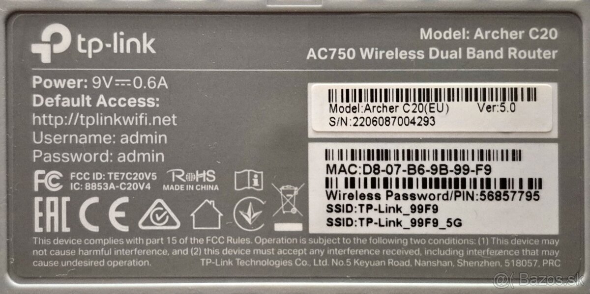 Predam router TP LINK ARCHER C20