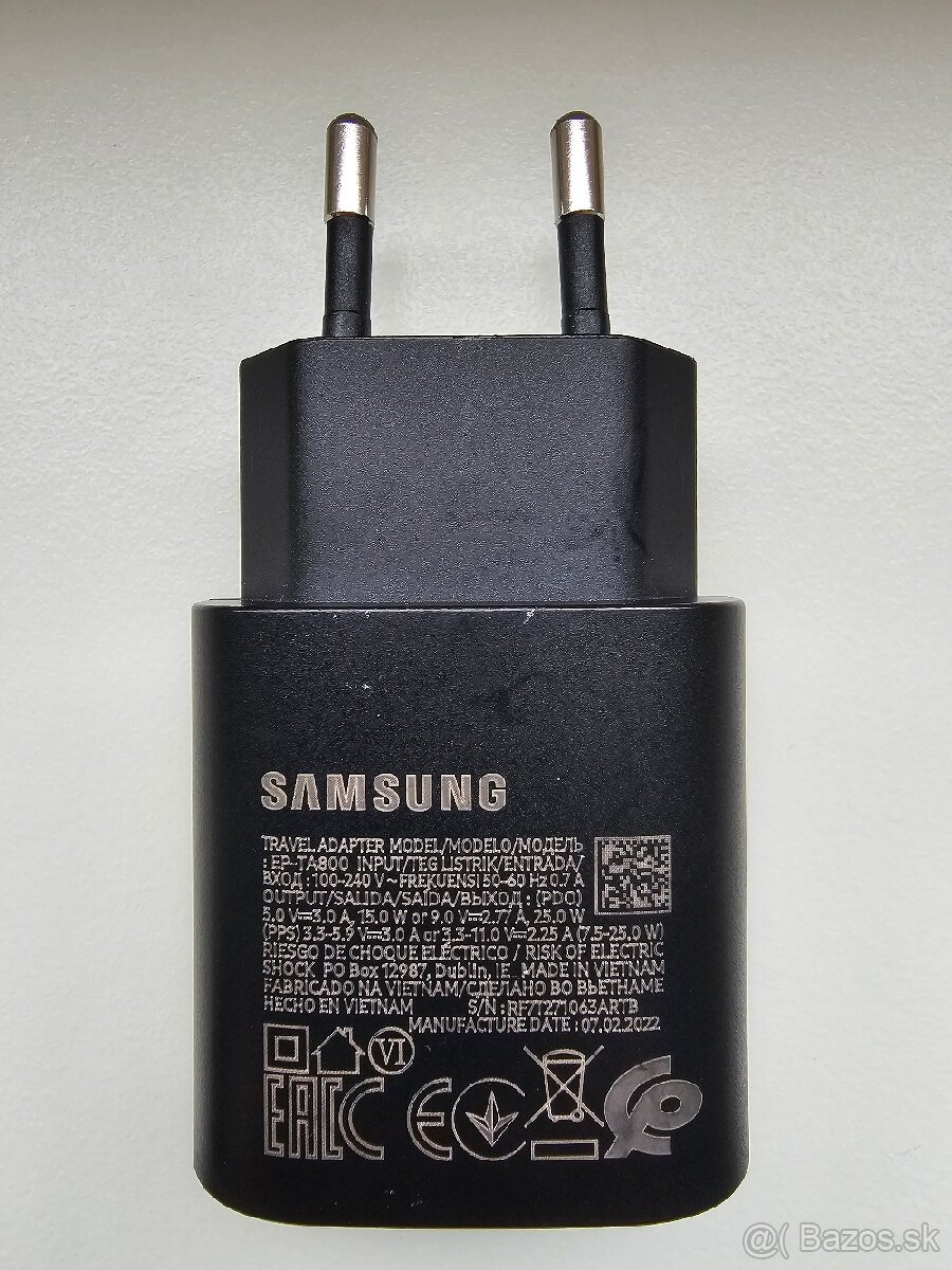 Predám originál 25W nabíjačku samsung s usb-c konektorom