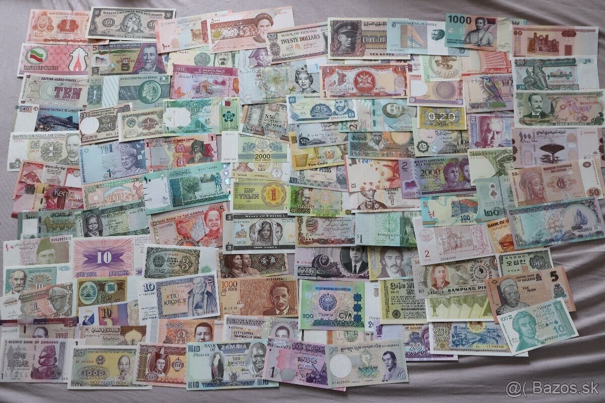 Unc bankovky 100 kusov zo 100 krajín