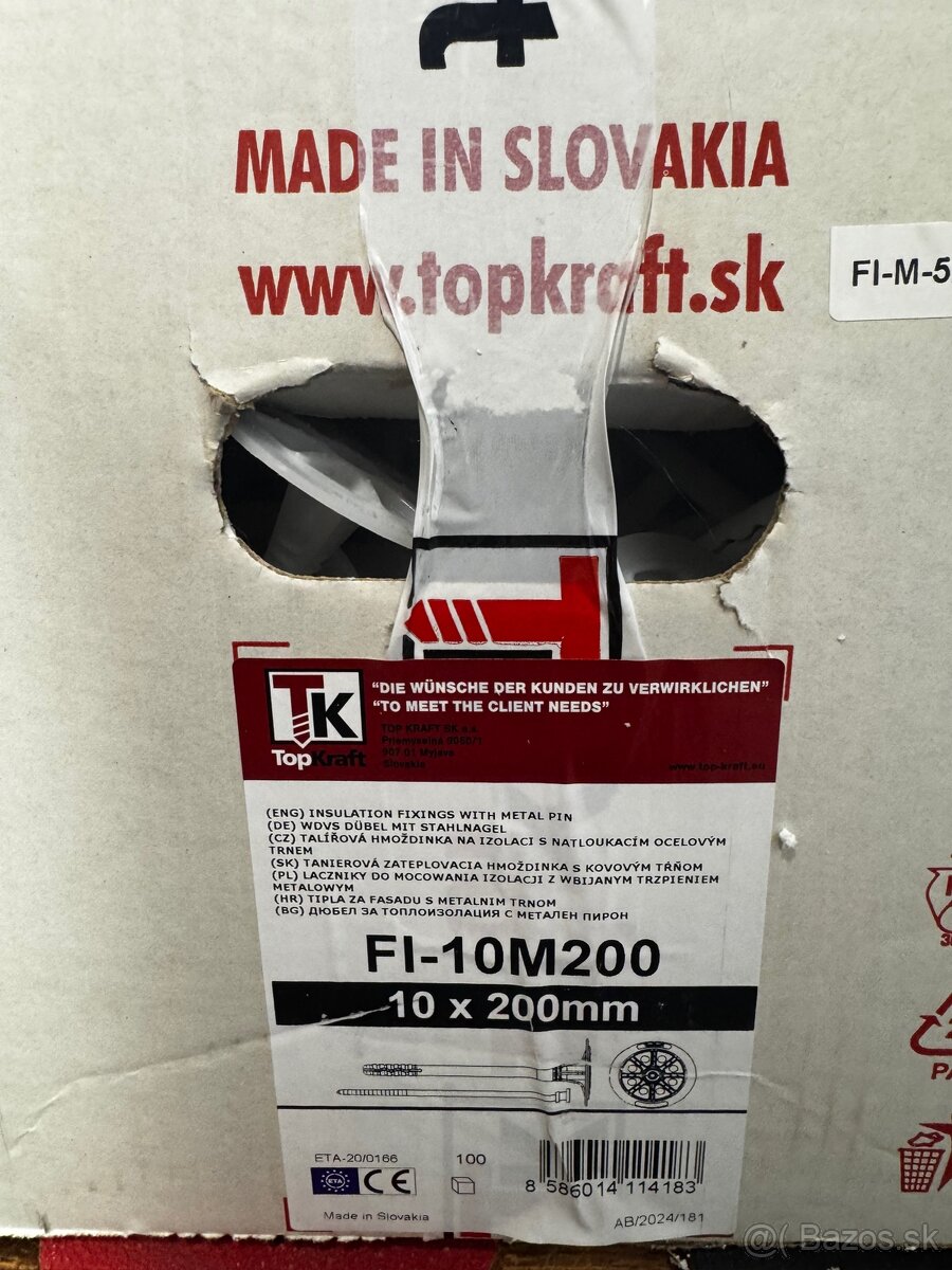Fasádne natĺkacie hmoždinky s kovovým tŕňom