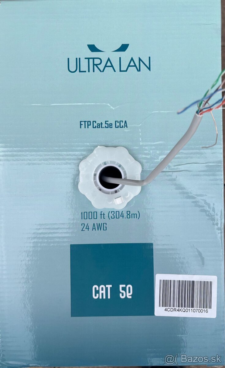 Predám nový kábel ULTRA LAN FTP Cat.5e CCA (24 AWG) – 304,8