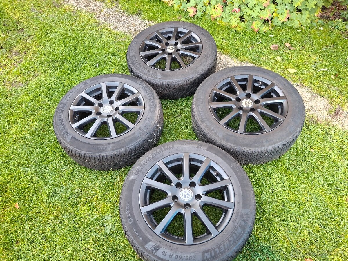16" ALU 5x112 na VW Touran a iné + 205/60 r16 7,5mm